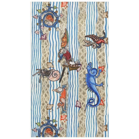 中世の推定、海の怪物のファンタジー動物 テーブルクロス (正面)