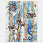 中世の推定、海の怪物のファンタジー動物 フリースブランケット (正面)