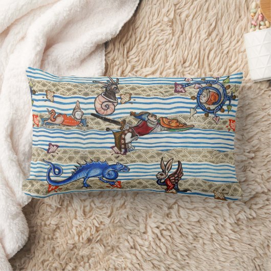 中世の推定、海の怪物のファンタジー動物 ランバークッション (ブランケット)