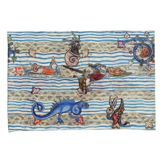 中世の推定、海の怪物のファンタジー動物 枕カバー (正面右)