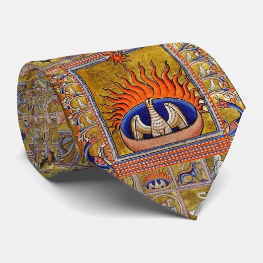 中世の推定、赤い炎のフェニックス、ライフツリー ネクタイ (ロール)