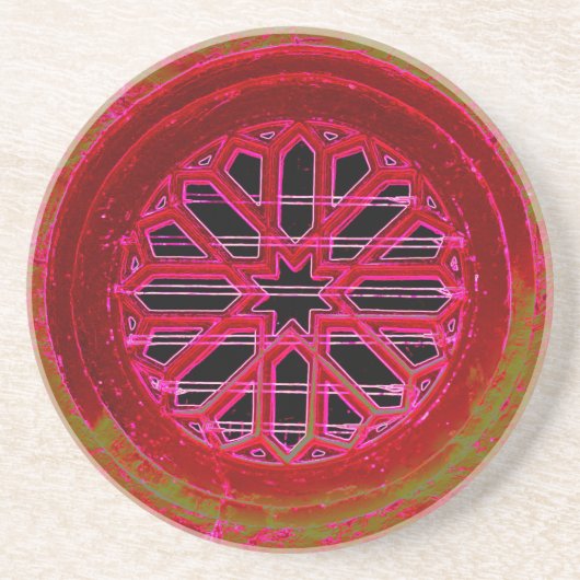 中世の教会の窓コースター コースター (正面)