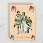 中世の新郎新婦結婚式の招待 招待状 (正面/裏面)