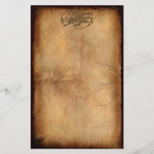 中世の旧世界ドラゴンの羊飼い効果 便箋 (正面)