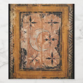 中世の木絵画材のヴィンテージ古いダークゴシック ワインラベル (シングルラベル)