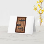 中世の木製ドア カード (黄色い花)