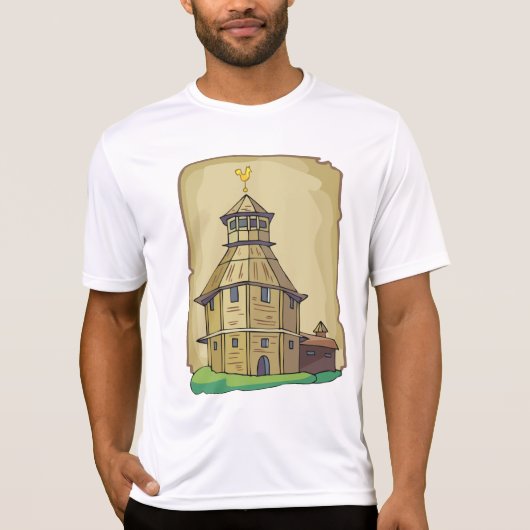 中世の木造の望楼と要塞 Tシャツ (正面)