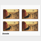 中世の本の上のゴシック風のレイヴンEx Librisテンプレート 長方形シール (シート)