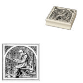 中世の机書で僧 ラバースタンプ (押印)