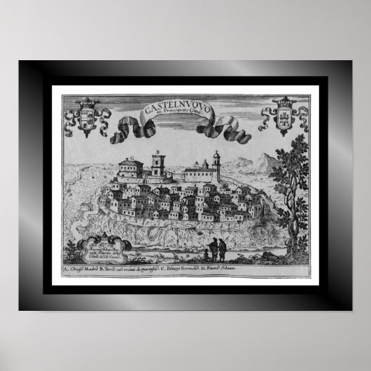 中世の村の地図カステルヌオーヴォ～イタリア～ ポスター (正面)