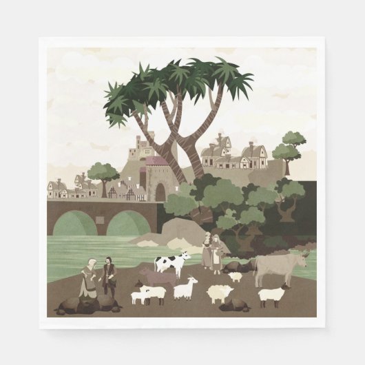 中世の村 スタンダードランチョンナプキン (正面)