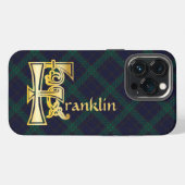 中世の植物装飾のイニシャル F iPhoneケース (裏面横)