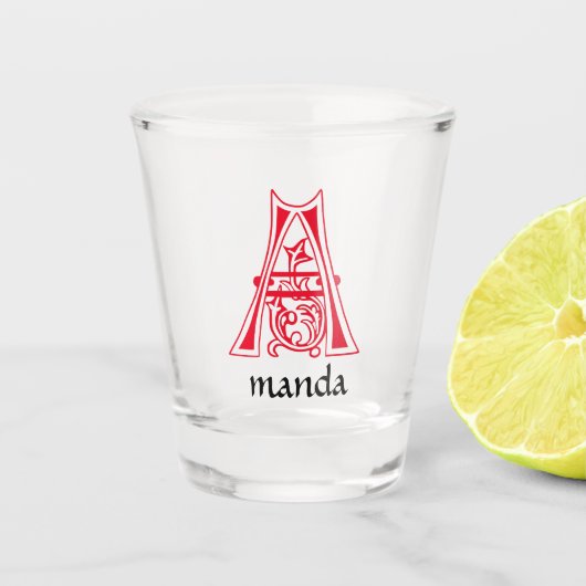 中世の植物装飾首都A ショットグラス (正面)