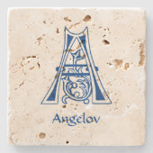 中世の植物装飾首都A ストーンコースター (正面)