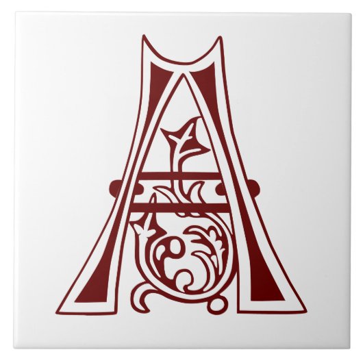 中世の植物装飾首都A タイル (正面)