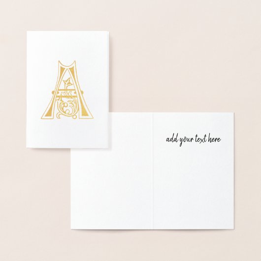 中世の植物装飾首都A 箔カード (ディスプレー)