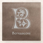 中世の植物装飾首都B ガラスコースター (正面)