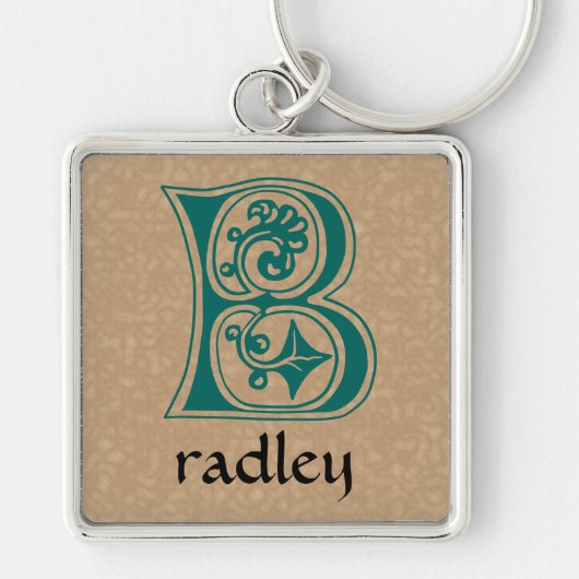 中世の植物装飾首都B キーホルダー (正面)