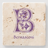 中世の植物装飾首都B ストーンコースター (正面)