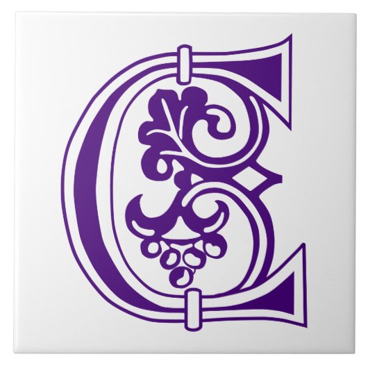 中世の植物装飾首都C タイル (正面)