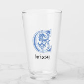 中世の植物装飾首都C タンブラーグラス (正面)