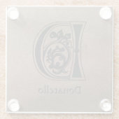 中世の植物装飾首都D ガラスコースター (裏面)