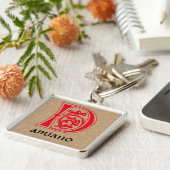 中世の植物装飾首都D キーホルダー (側面)