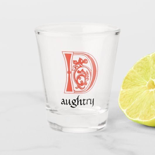 中世の植物装飾首都D ショットグラス (正面)