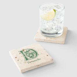 中世の植物装飾首都D ストーンコースター