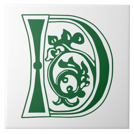 中世の植物装飾首都D タイル (正面)