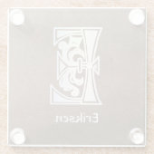 中世の植物装飾首都E ガラスコースター (裏面)