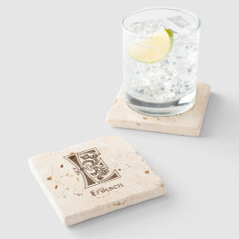 中世の植物装飾首都E ストーンコースター