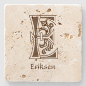 中世の植物装飾首都E ストーンコースター (正面)