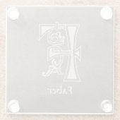 中世の植物装飾首都F ガラスコースター (裏面)