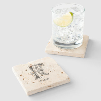 中世の植物装飾首都F ストーンコースター