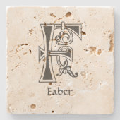 中世の植物装飾首都F ストーンコースター (正面)