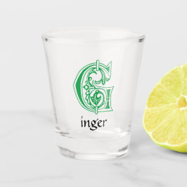 中世の植物装飾首都G ショットグラス