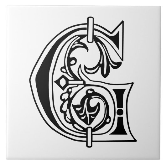 中世の植物装飾首都G タイル (正面)