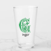 中世の植物装飾首都G タンブラーグラス (正面)