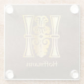 中世の植物装飾首都H ガラスコースター (裏面)