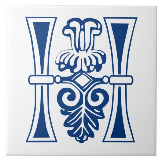 中世の植物装飾首都H タイル (正面)