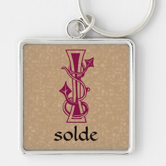 中世の植物装飾首都I キーホルダー (正面)