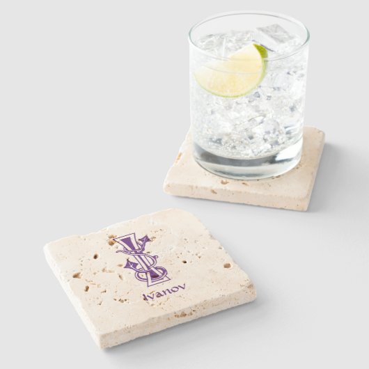 中世の植物装飾首都I ストーンコースター (横)