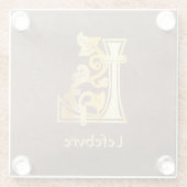 中世の植物装飾首都L ガラスコースター (裏面)