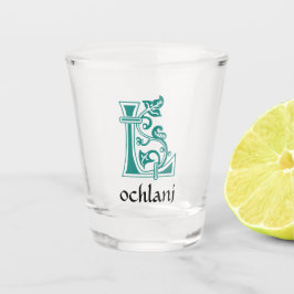 中世の植物装飾首都L ショットグラス