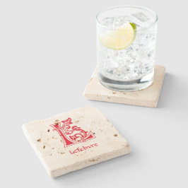 中世の植物装飾首都L ストーンコースター