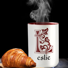 中世の植物装飾首都L マグカップ