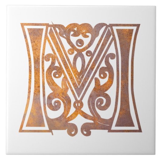 中世の植物装飾首都M タイル (正面)