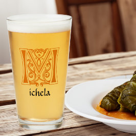 中世の植物装飾首都M タンブラーグラス