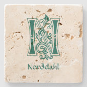 中世の植物装飾首都N ストーンコースター (正面)